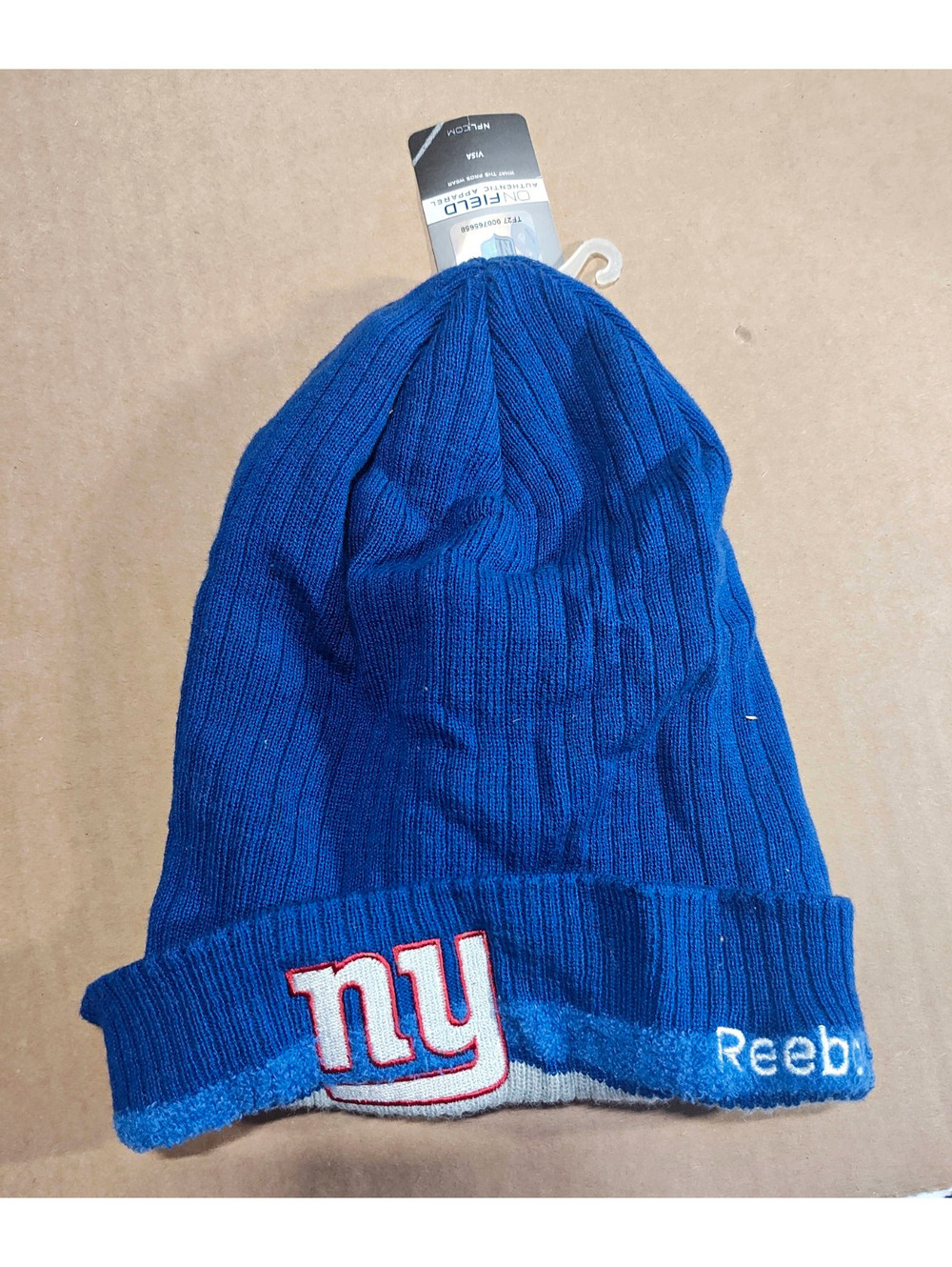 Reebok NFL New York Giants Blue Knit Beanie Hat Officially Licensed Football